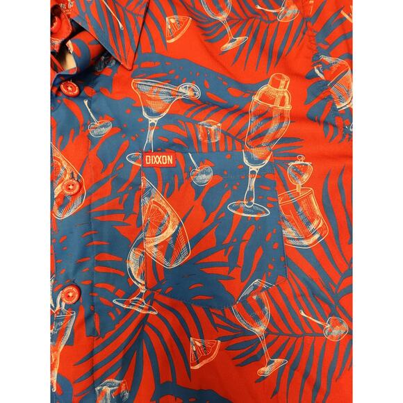 NWT Dixxon Flannel Company Button up The Mixxer Size XL Red White Blue Cocktails - Picture 8 of 9